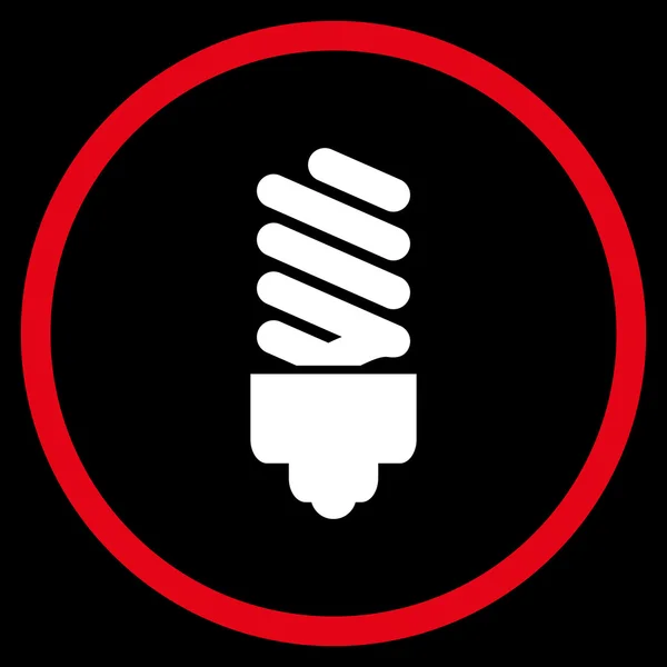 Bombilla fluorescente plana redondeada Vector icono — Archivo Imágenes Vectoriales