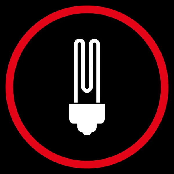 Bombilla fluorescente plana redondeada Vector icono — Vector de stock