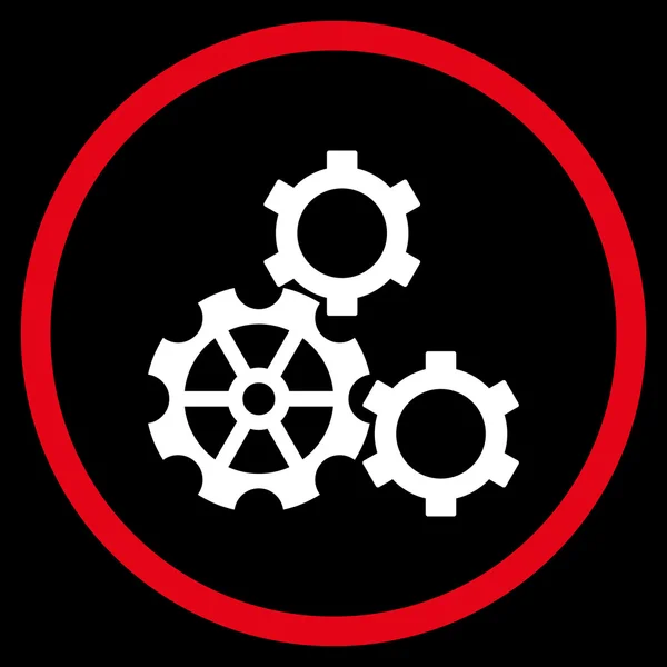 Gears Flat Rounded Vector Icon — Stock Vector