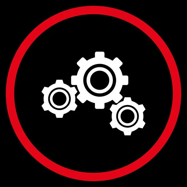 Gears Flat Rounded Vector Icon — Stock Vector