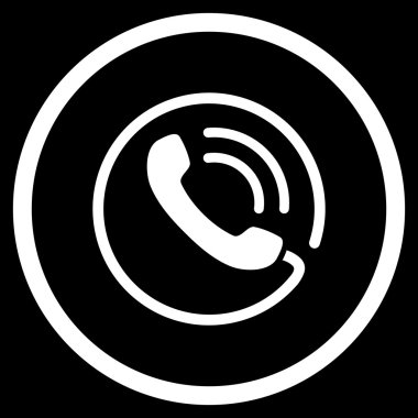 Telefon Görüşmesi Düz Yuvarlak Vektör Simgesi