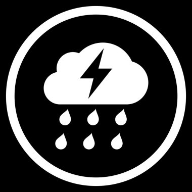 Fırtına düz yuvarlak vektör simgesi