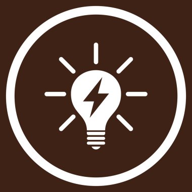 Elektrik AmpulÜ Düz Yuvarlak Vektör Simgesi