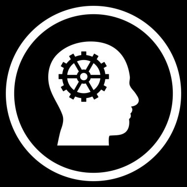 Zeka Düz Yuvarlak Vektör Simgesi