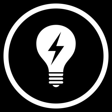 Elektrikli ampul düz yuvarlak vektör simgesi