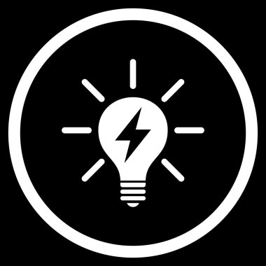 Elektrik AmpulÜ Düz Yuvarlak Vektör Simgesi