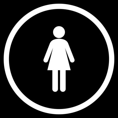 kadın düz yuvarlak vektör simgesi