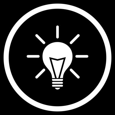 Elektrik Işık Düz Yuvarlak Vektör Simgesi