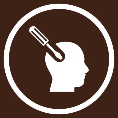 Beyin Aracı Düz Yuvarlak Vektör Simgesi