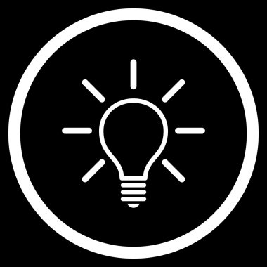 Ampul düz yuvarlak vektör simgesi