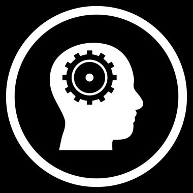 Zeka Düz Yuvarlak Vektör Simgesi