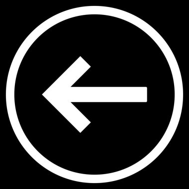 Sol Ok Düz Yuvarlak Vektör Simgesi