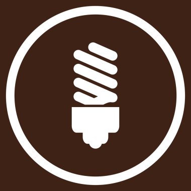 Floresan Ampul Düz Yuvarlak Vektör Simgesi