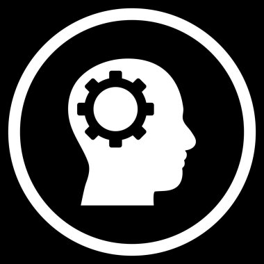 Intellect Gear Flat Yuvarlak Vektör Simgesi