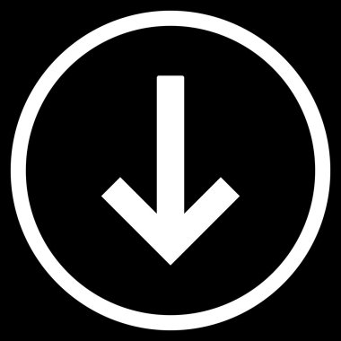 Aşağı Ok Düz Yuvarlak Vektör Simgesi