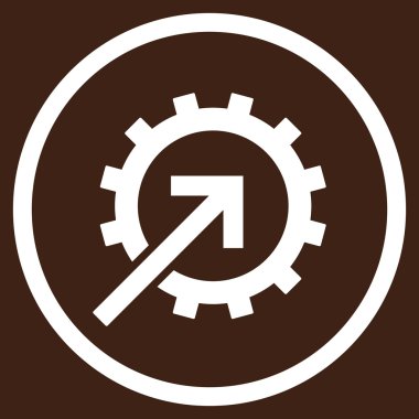 Dişli Tümleştirme Düz Yuvarlak Vektör Simgesi