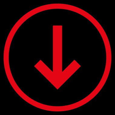 Aşağı Ok Düz Yuvarlak Vektör Simgesi