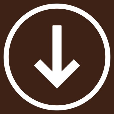 Aşağı Ok Düz Yuvarlak Vektör Simgesi