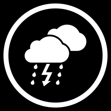 Fırtına düz yuvarlak vektör simgesi