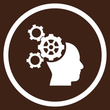 Beyin Mekaniği Düz Yuvarlak Vektör Simgesi