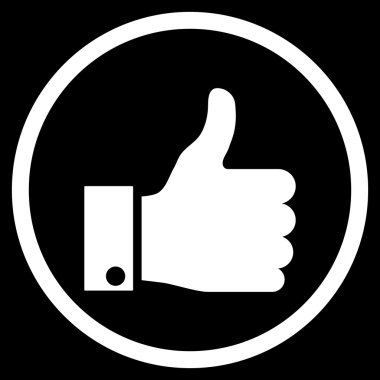 Başparmak yukarı düz yuvarlak vektör simgesi