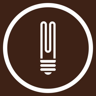 Floresan Ampul Düz Yuvarlak Vektör Simgesi