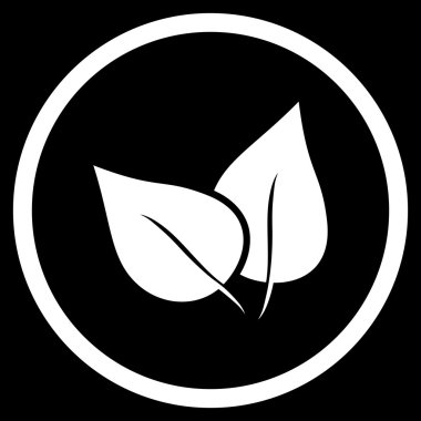 Flora Bitki Düz Yuvarlak Vektör Simgesi