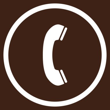 Telefon alıcı düz yuvarlak vektör simgesi