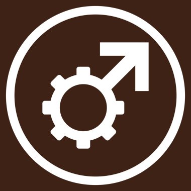 Teknolojik Potence Flat Yuvarlak Vektör Simgesi