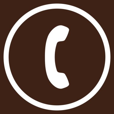 Telefon alıcı düz yuvarlak vektör simgesi