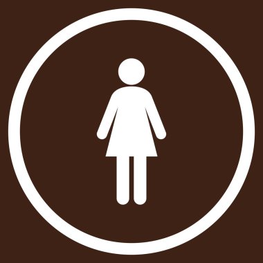 kadın düz yuvarlak vektör simgesi