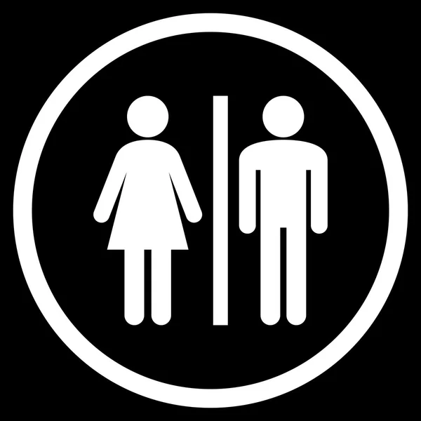 Wc personen flach abgerundetes Vektorsymbol — Stockvektor