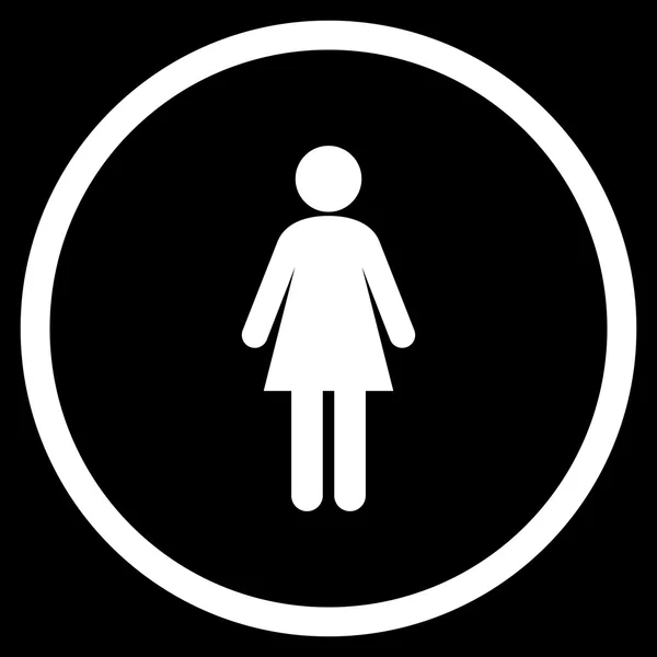 Woman Flat Rounded Vector Icon — 图库矢量图片