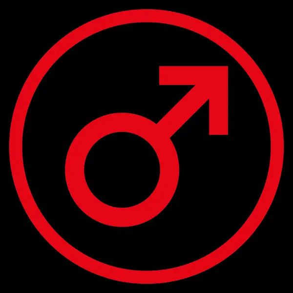 Símbolo masculino redondeado plano Vector icono — Archivo Imágenes Vectoriales