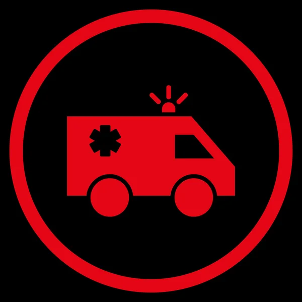 Emergency Car Flat Rounded Vector Icon — Stock Vector