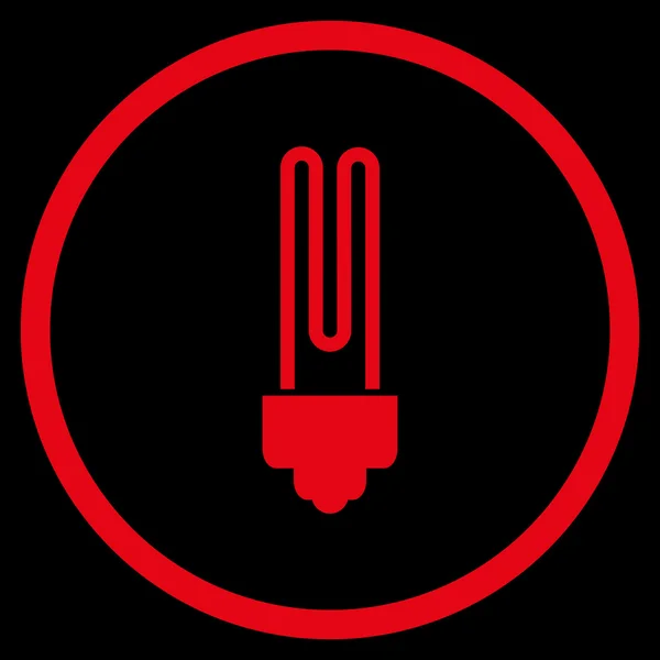 Icona vettoriale rotonda piatta della lampadina fluorescente — Vettoriale Stock