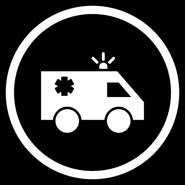 Icono redondeado plano del vector del coche de emergencia — Vector de stock