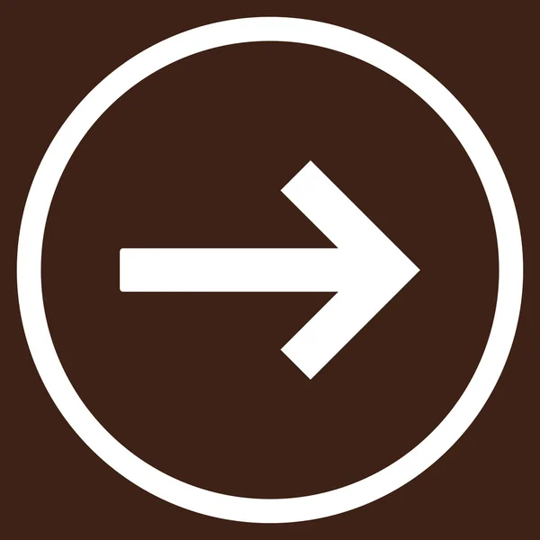 Seta direita plana arredondada vetor ícone —  Vetores de Stock