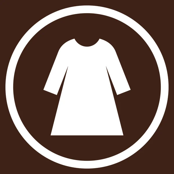 Женское платье с круглой векторной иконой — стоковый вектор