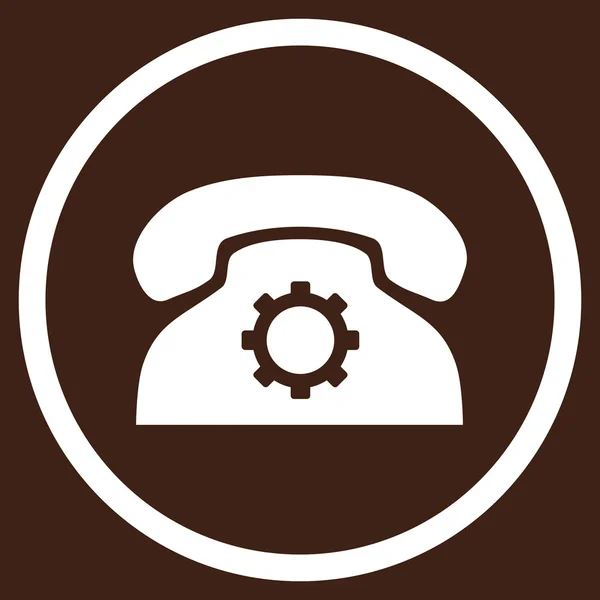 Configuración del teléfono plano redondeado Vector icono — Archivo Imágenes Vectoriales