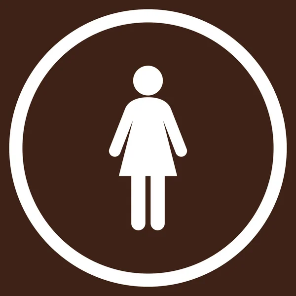 Woman Flat Rounded Vector Icon — 图库矢量图片