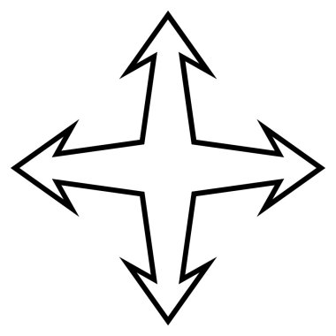 Kavşak okları anahat vektör simgesi