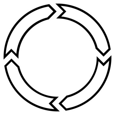 Döndürme daire kontur vektör simgesi