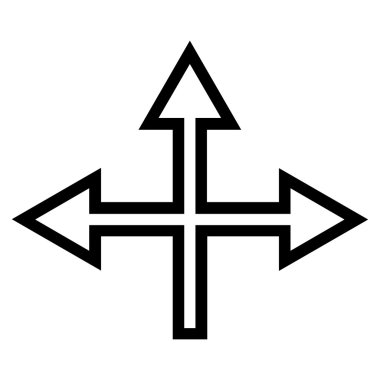 Kavşak okları satırı vektör simgesi ince