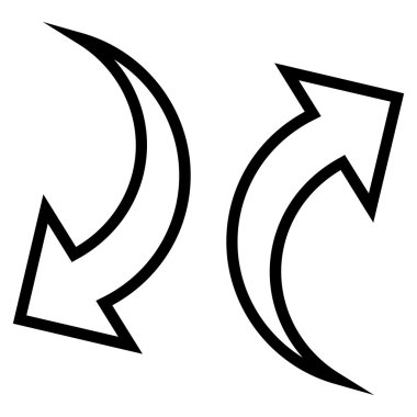 Exchange okları satırı vektör simgesi ince