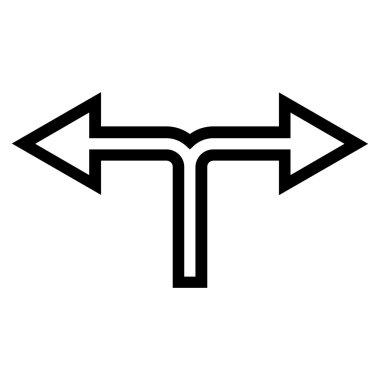 Birleşim sol sağ kontur vektör simgesi