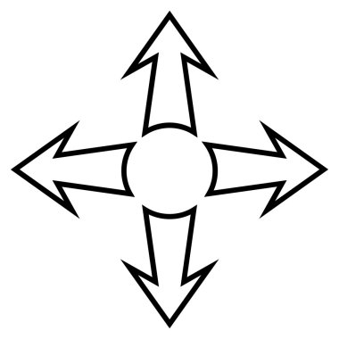 Tam ekran okları vektör simge anahat