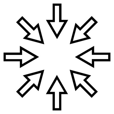 Basınç okları anahat vektör simgesi