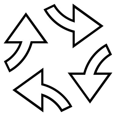 Dairesel Exchange okları satırı vektör simgesi ince