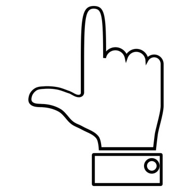 Kontur vektör simge kadar el işaretçisi